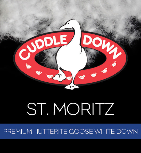 St. Moritz Pillow Canadian Hutterite White Goose Down 800+ Loft 500 Thread Count BY CUDDLE DOWN