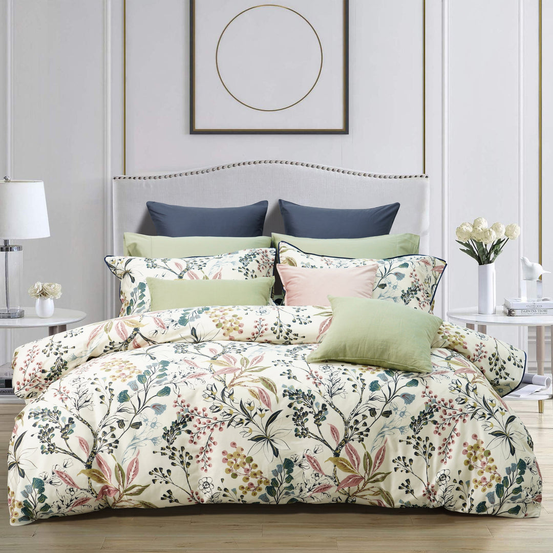 Leaf Garden Duvet Cover Set – 200 Thread Count, 100% Combed Cotton