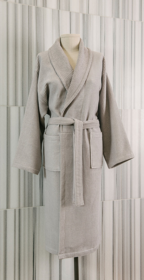Waffle/Terry Shawl Collar Robe B030