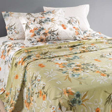 Memoire Green Duvet Cover – 100% Cotton Percale Weave