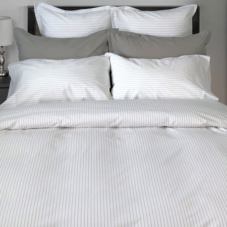 GEORGIA STRIPE DEEP TEAL DUVET COVER