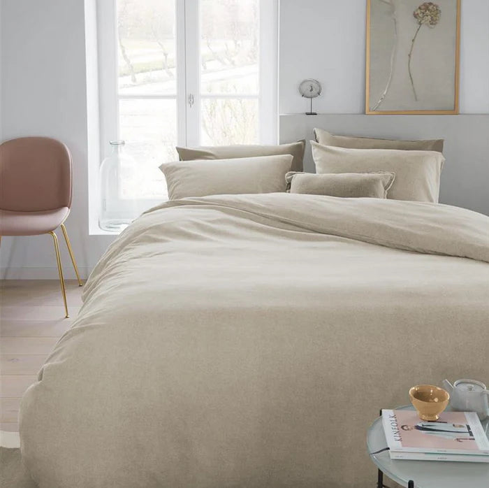 Bonheur natural flannel duvet cover set – 100% cotton flannel