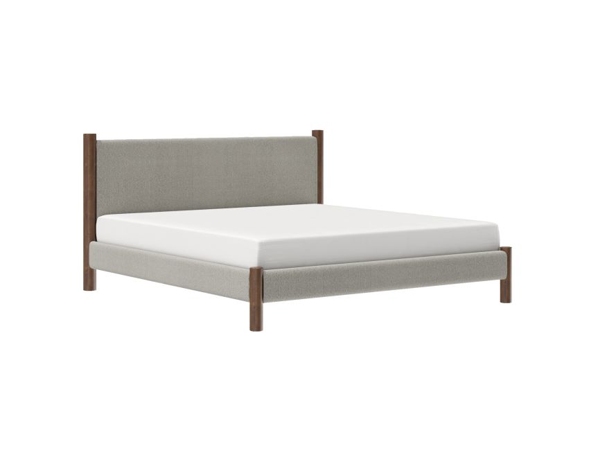 Zoran Platform Bed in Mushroom and Walnut KING