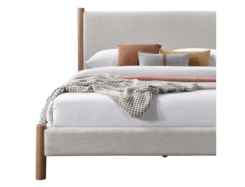 Zoran Platform Bed in Mushroom and Walnut