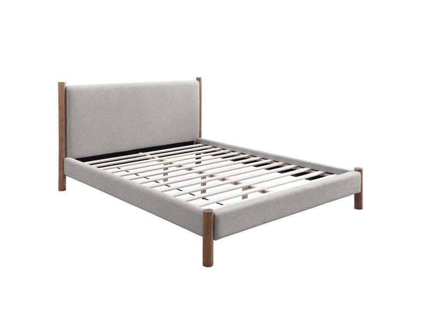 Zoran Platform Bed in Mushroom and Walnut QUEEN