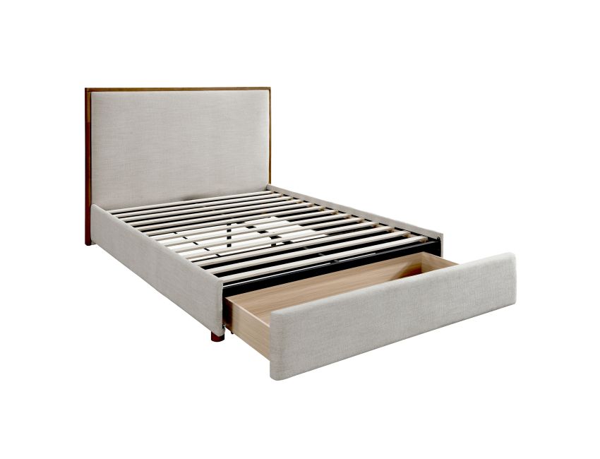 Andover Platform Bed with Drawer in Oat