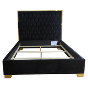 Lucille Bed in Black and Gold - Box Spring Required