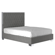 Lucille Bed in Grey and Silver - Box Spring Required