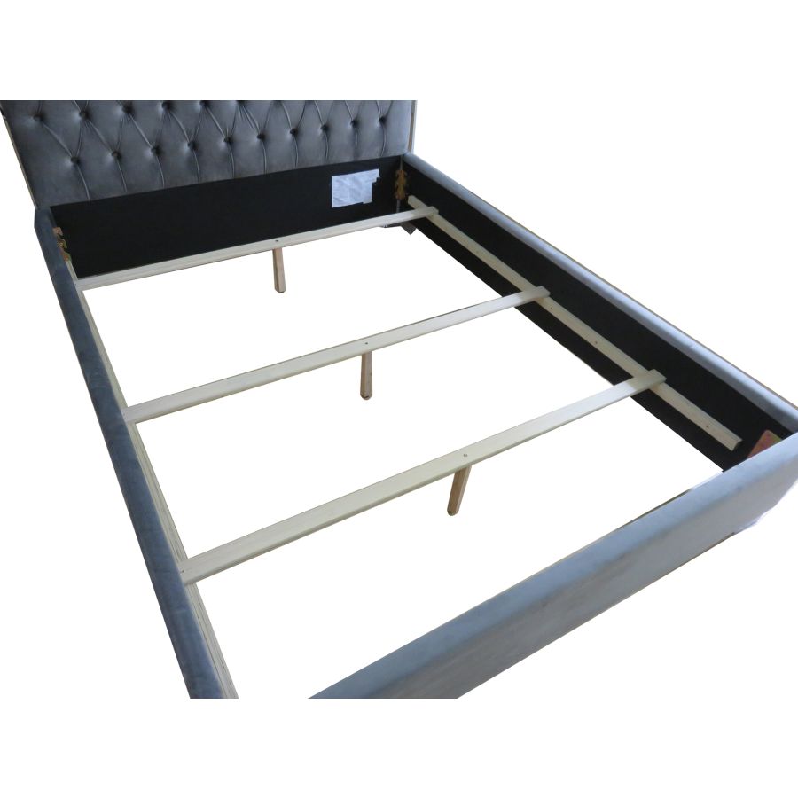 Lucille  Bed in Grey and Silver