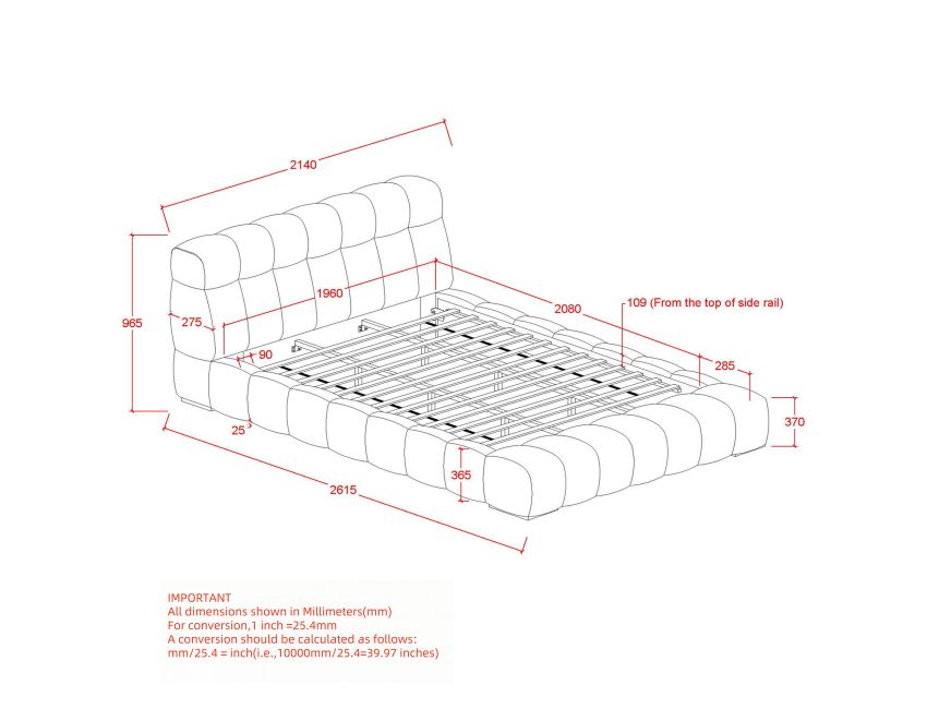 Pasha Platform Bed in Beige Pearl