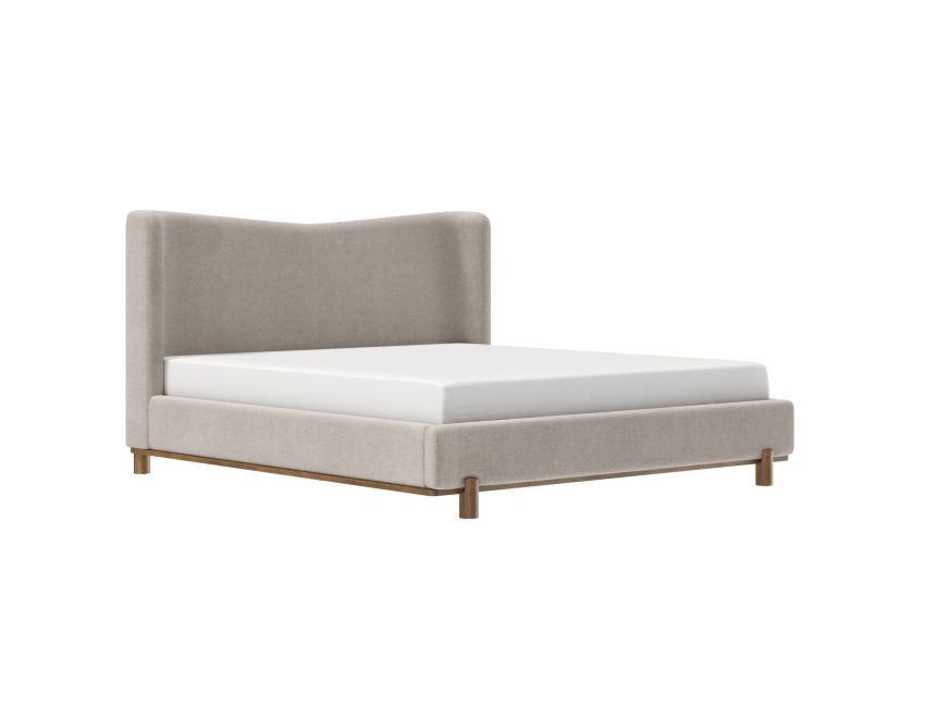 Isadora Platform Bed in Dark Beige