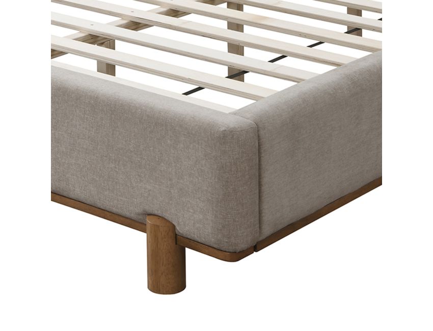 Isadora Platform Bed in Dark Beige