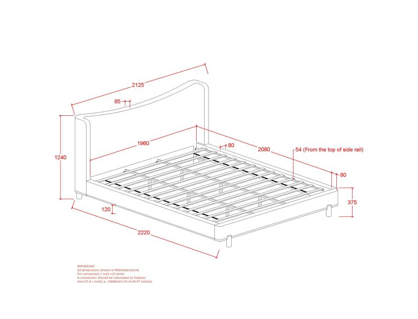 Isadora Platform Bed in Dark Beige
