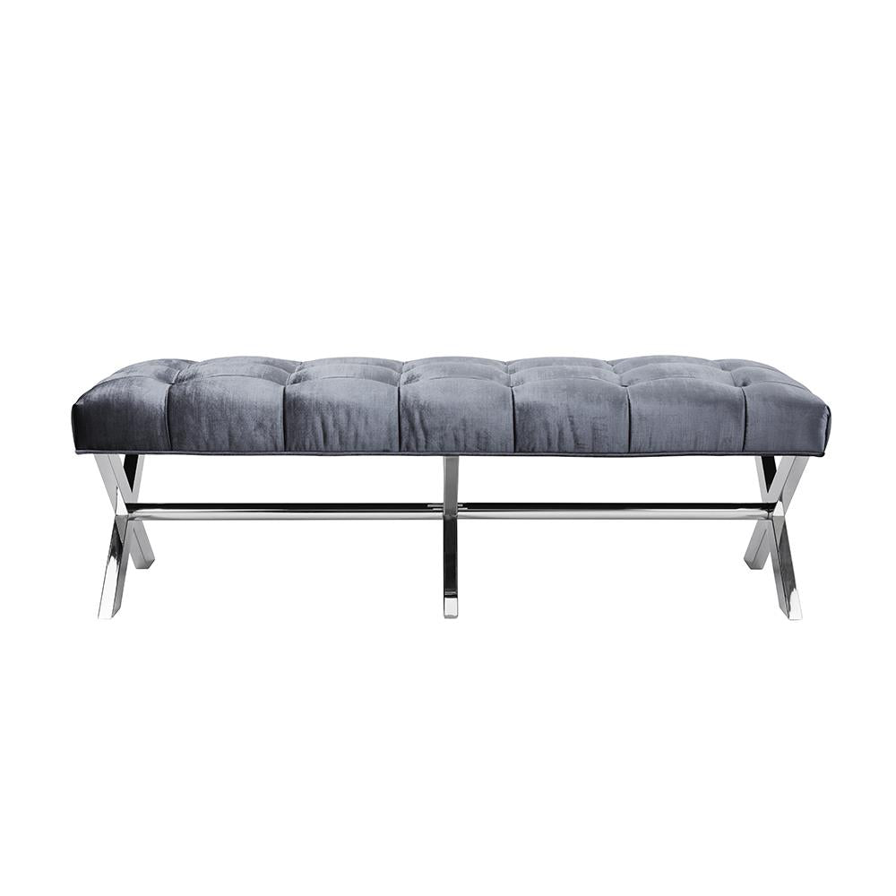 LAUREN Bench GY-7770 Charcoal Velvet