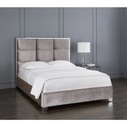 Blair Bed – Grey Velvet, Queen/King