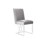 MARTINI Dining Chair grey velvet steel