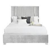 Hamilton Bed – Upholstered Grey Velvet Bed with Steel Frame GREY VELVET