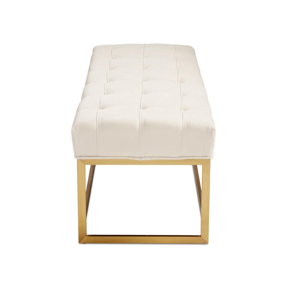 MODERN SS Bench GY-BC8415BG Silex Ivory Brushed Gold Frame