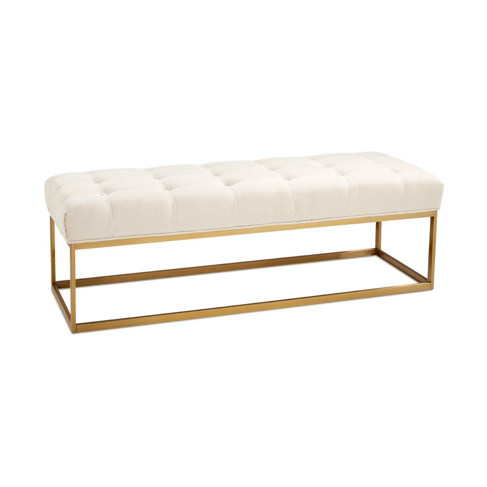 MODERN SS Bench GY-BC8415BG Silex Ivory Brushed Gold Frame