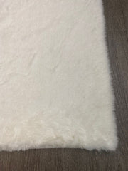 Faux Rabbit Fur White - Rectangle FRF-204WHT