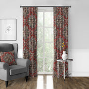 Charvi Red/Blue drapery panels by 6ix Tailors, made in Canada