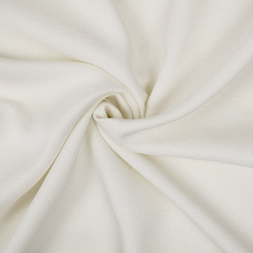 Close-up of Adrianne Pearl bedding fabric showing its subtle woven texture in ivory