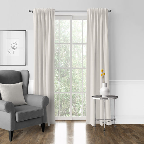 Adrianne Pearl drapery panels by 6ix Tailors, made in Canada
