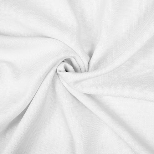 Close-up of Adrianne White bedding fabric showing its subtle woven texture