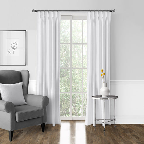 Adrianne White drapery panels by 6ix Tailors, made in Canada