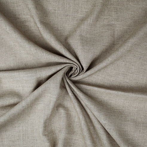 Close-up of Elite Linen Natural bedding fabric showing its beige colour and woven texture