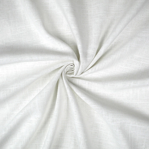 Close-up of Elite Linen White bedding fabric showing its subtle woven texture