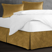 Cascade Velvet Bed Skirt Made in Canada – Curry, 100% Polyester Velvet, 15 inch Drop