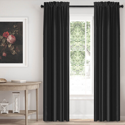 Cascade Velvet Ebony drapery panels by 6ix Tailors, made in Canada⠋