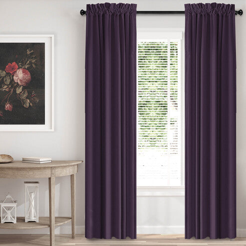 Cascade Velvet Eggplant Drapery Panels | 6ix Tailors