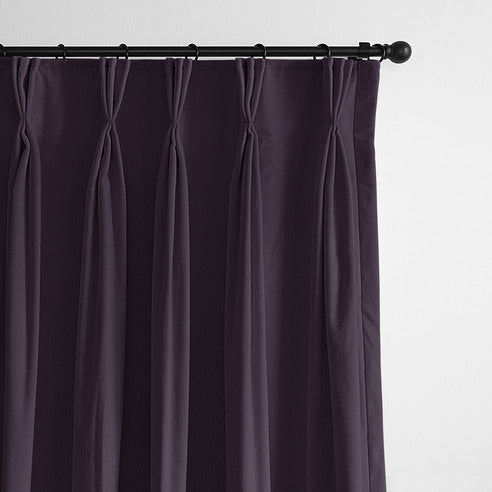 Cascade Velvet Eggplant Drapery Panels | 6ix Tailors