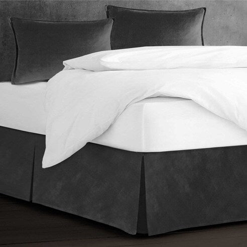 Cascade Velvet Bed Skirt Made in Canada – Iron, 100% Polyester Velvet, 15 & 18 inch Drop