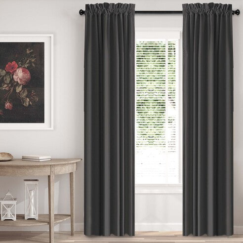 Cascade Velvet Iron drapery panels by 6ix Tailors, made in Canada