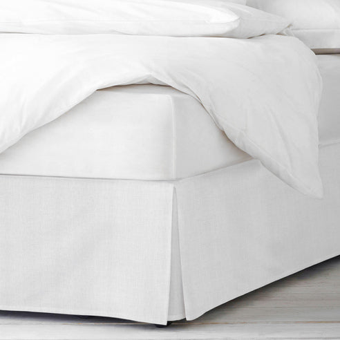 Elsie Bed Skirt Made in Canada – White, 100% Cotton Slub, Serene Bedroom Aesthetic