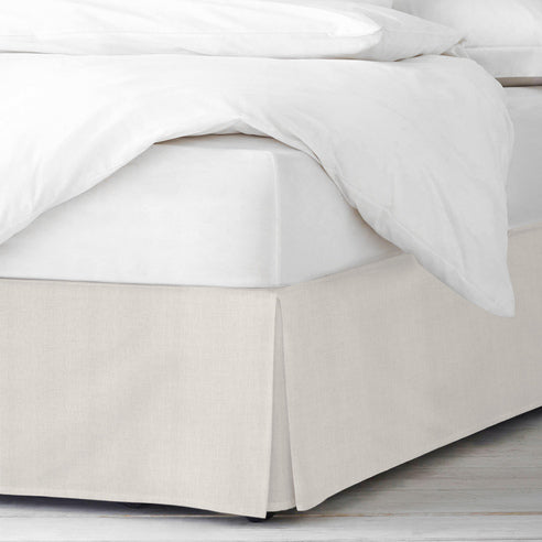 Elsie Bed Skirt Made in Canada – Ivory, Luxury Linen-Look Bedding, Twin to King