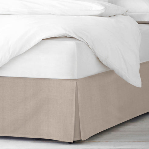 Elsie Bed Skirt Made in Canada – Natural, Linen-Look Cotton Slub, 18 inch Drop