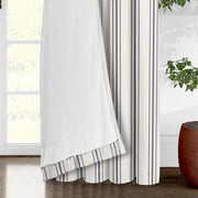 August Stripe Eggplant drapery panels by 6ix Tailors, made in Canada