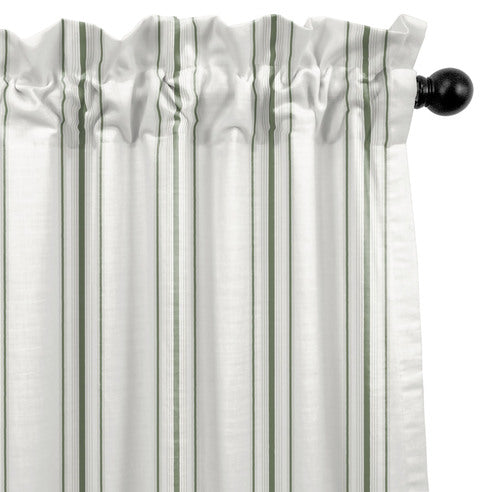 August Stripe Sweet Grass drapery panels by 6ix Tailors, made in Canada