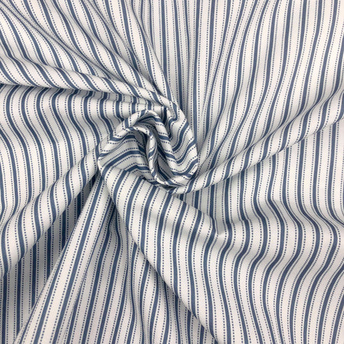 Close-up of blue and white striped fabric