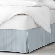 Jaxon Stripe Bed Skirt Made in Canada – Indigo Ticking Stripe, 100% Cotton Twill, 15 inch Drop