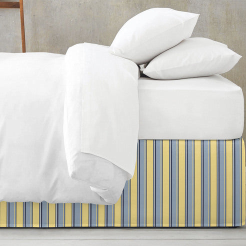 Gino Stripe Bed Skirt Made in Canada – 15 inch Drop, OEKO-TEX Certified, Colorful Stripe Pattern