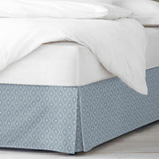 Samuel Diamond Bed Skirt Made in Canada – Cornflower, 100% Cotton Slub Diamond Motif, 15 inch Drop