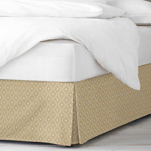 Samuel Diamond Bed Skirt Made in Canada – Gold Colorway, Textured Cotton Slub, OEKO-TEX Certified