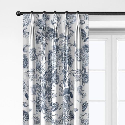 6ix Tailors Alexandria White drapery panels in bedroom setting