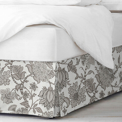 Bronte Bed Skirt Made in Canada – Ivory, 18 inch Drop, OEKO-TEX Certified 100% Cotton Slub