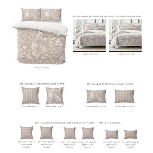 Elwood duvet cover set styled on bed with nature-inspired tree pattern and refined elegant aesthetic